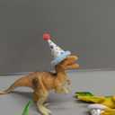 18 Pcs Colorful Dinosaur Birthday Party Decorations Mini Birthday Hat Animal Figure Model Cake Toppers with Mini Hat for Animals Themed Party