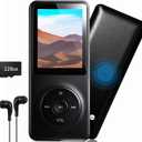128GB MP3 Player with Bluetooth - Portable Music Player for Kids - with Built-in HD Speaker, Voice Recorder, HiFi Sound, E-Book (Included Earphones)