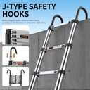 Telescoping Ladder,with Stable Hook and stabilizer barand,12.5 FT Extension Ladder, Heavy Duty 330lbs Max Capacity, Multi-Purpose Collapsible Ladder for RV or Outdoor Work (3.8M/12.5FT)