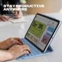 Dexnor for iPad (A16) 11th/10th Generation Case with Keyboard Ultra-Thin Magnetic Folio Keyboard Case Trackpad Pencil Holder Backlit Rechargeable for iPad A16 11" 2025/10th Gen 10.9" 2022, Light Blue