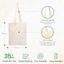 Greenmile Canvas Tote Bags Bulk 15 Pack - 15x16.5 Inch - 6 oz - Large Plain Tote Bags Premium Economical Blank Reusable Grocery Bags, Thick Shopping Canvas Bags for Arts & Craft DIY Promotion