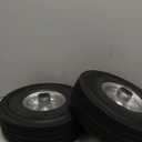 RRQ 10 Inch Solid Polyurethane Tire 4.10/3.50-4 Tire, 10" Flat Free Wheels with 5/8" Bearings, 2.2" Offset Hub for Garden Cart, Hand Truck, Lawn Cart, Mower (2 Pack)