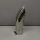 Vurkcy 4 inch Inlet Curved Exhaust Tip, 4" Outlet 15" Overall Length Stainless Steel Turn Down Exhaust Tail Pipe, Bolt-On, Sleek Angle Cut, Polished Tailpipe, Silvery