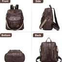 WYFJNX PU Leather Womens Backpack Purse Ladies Backpack Handbag Fashion Shoulder Bag Small Travel Bag Brown