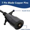 7 Pin to 5 Pin Trailer Light Adapter 7 Way Blade to 5 Way Flat Trailer Plug Adapter, 7 Way to 5 Way Trailer Coiled Wiring Adapter Trailer Connectors for RV Truck 5 FT(60 inches)