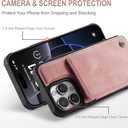 Vinich for iPhone 16 Pro Wallet Case with Card Holder, RFID Blocking Credit Slots Kickstand Shockproof Phone Cover Fit for iPhone 16 Pro 6.3" Rose Pink