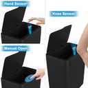 Naisu 4 Gal Bathroom Trash Can with Lid,Automatic Garbage Can with Touchless and Sealed Design,Slim Motion Sensor Waterproof Plastic Trash Bin Suitable for Bedrooms,Bathrooms,Kitchens2 Pack, Black