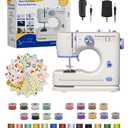 Portable Sewing Machine, Lncludes Beginner Basic Sewing Machine Kit, 12 Stitch Patterns Built-In, Versatile 2-Speed Foot Pedal, Great for Beginners, Adults, Home Use - Blue-GM