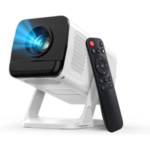 Mini Projector with WiFi and Bluetooth, Native 1080P, 200ANSI Portable Projector, Android 14 Smart System, Auto Keystone Correction, 210 Rotatable Video Projector Compatible with HDMI/USB/TV Stick