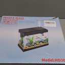 Fish Tank, 2.4 Gallon Fish Aquarium, Fish Tank Starter kit with Smart Humidifier, Temperature Display, 7-Color Lighting, 3 in 1 Quiet Pump with Filteration & Oxygenation & Circulation (Black)