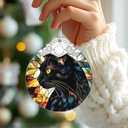 5 x Black Cat Stained Glass Ornament, Christmas Ornaments Christmas Tree Decorations, Holiday Decor, Stocking Stuffer, Gift Idea, Gifts for Cat Lover, Pet Lover