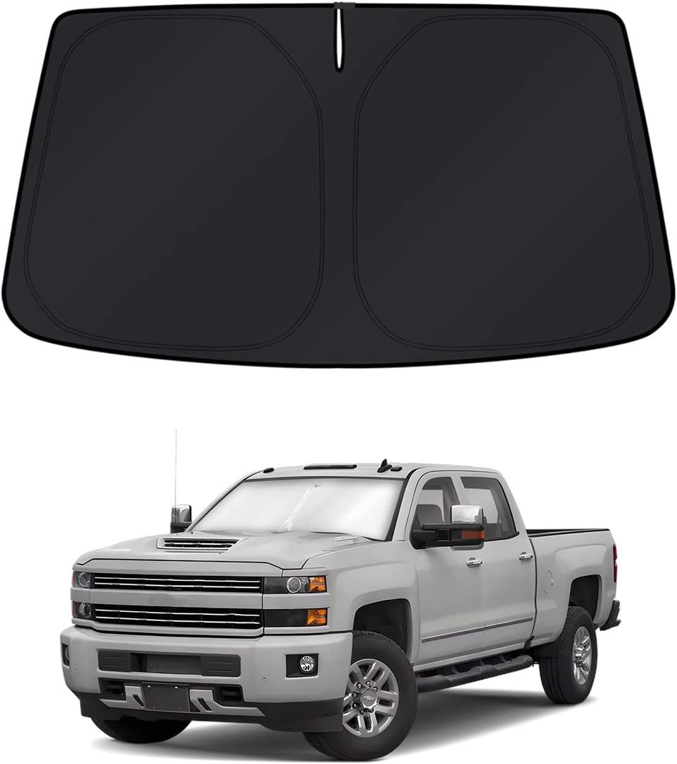 KUST Windshield Sun Shade for 20152019 Chevy Silverado 2500 3500 Window Accessories Shade Sun Cover Foldable Block UV Rays Keep Car Cooler