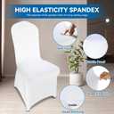 100 Pieces White Chair Covers - Versatile Stretch Polyester Spandex Dining Chair Slipcovers for Dining, Party, Wedding, Banquet, and More