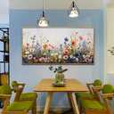 Wapluam Large Framed Canvas Wall Art For Living Room & Bedroom Abstract Wall Painting Flowers Wall Pictures Home Decor Prints Posters Modern Room Home Decor Wood Framed 24" x 48"