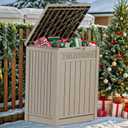 YITAHOME Outdoor Package Delivery Storage Box 51 Gallon, Secure Lockable Resin Package Delivery Container, Deck Box for Porch & Curbside, Brown (Taupe)