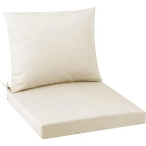 Outdoor Seat Cushion Set 19 x 19 In, Water-Resistant & Fade-Resistan, Patio Furniture Cushions with Removable Cover Deep Seat & Back Cushion with Handle and Adjustable Straps for Chair Sofa,1PC