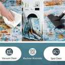 AROGAN 8x10 Rug Washable Area Rugs for Living Room, Modern Abstract Large Area Rug Non Slip Carpet, Low Pile Indoor Floor Soft Rug for Bedroom Dining Room Office Kids Playroom Decor, Mottled Blue (810 Feet)