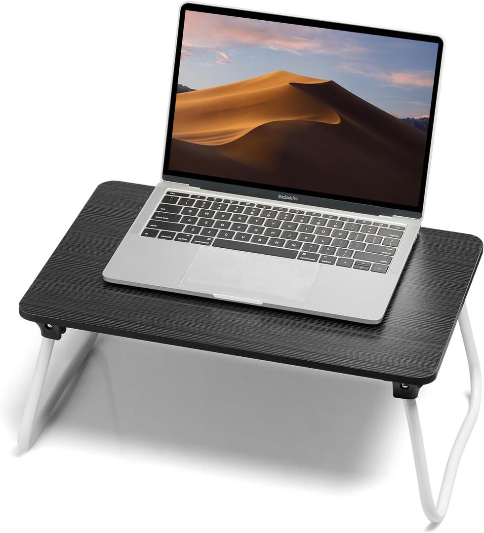 Foldable Lap Desk, Laptop Bed Desk, Portable Bed Table, Laptop Stand for Bed & Couch, Lightweight & Mini - Black (Medium)