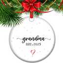 Promoted to Grandma 2025 Ornament - Pregnancy Announcement Gift for New Grandmothers | Baby Coming Keepsake | Future Grandma Ceramic Holiday Dcor (V15)