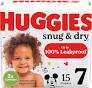 Huggies Size 7 Diapers, Snug & Dry Baby Diapers, Size 7 Over 41 Lb 46 Count