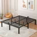 FUIOBYVV Full Size Bed Frame, 14 Inch Heavy Duty Metal Platform Bed Frame Full Support Up to 3500 lbs, No Box Spring Needed,Headboard Holes,Steel Slat Support,Noise Free,Easy Assembly