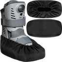 2 Pcs Air Cam Walking Boot Covers for Medical Fracture Waterproof Cast Boots Shoe Covers for Broken Foot Ankle Recovery Protection Machine Rain (Black, Medium)