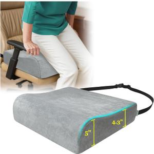 Adult Booster Seat Chair Riser Cushion for Elderly Adult, Extra Thick & Large Office Chair Wheelchair Pads, Height Lift Foam for Heavy Short People Back Tailbone Sciatica Pressure Relief