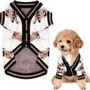 Dog Sweater Cute Bear Dog Cardigans Clothes Puppy Knitting Coat Soft Pet Fall Winter Warm Apparel for Small Medium Dogs Boy Girl Cat Sweaters Outfits (White, Large)