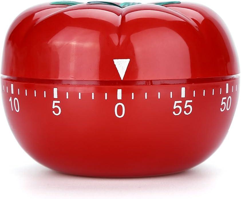 Tomato Shaped Mechanical 60 Minutes Countdown Timer Kitchen Cooking & Baking Helper Count Up Down Magnetic Timer Clock with Alarm Fast Setting(6.3x4.5cm)