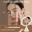 Lighted Makeup Mirror with Magnification Electric Plug in, 7X Magnifying Lighted Vanity Makeup Mirror with Led Lights (White)