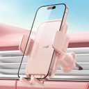 Lamicall 2025 Wider Clamp & Metal Hook Car Phone Holder Vent [Thick Cases Friendly] Phone Holders for Your Car Mount Automobile Hands Free Cradle Air Vent Pink (NEW Upgraded - Pink)
