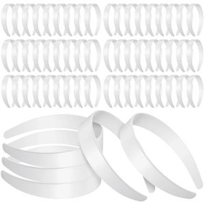 Hotop 100 Pcs Plastic Headbands Bulk 1 Inch Wide Craft No Teeth Plain Headbands DIY Hair Band Accessories for Girls Women (White,1 Inch Wide) (1 Inch Wide, White)
