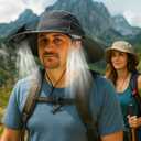 Solar Fan Hat for Men, Wide Brim Solar Fan hat,hat with Solar Fans Built in, Outdoor hat with Fans (XX-Large, Gray)