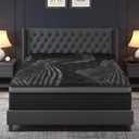 Queen Mattress, 14 Inch Hybrid Mattresses, Medium-Firm Feel with Pocket Springs & Cooling Gel Memory Foam, CertiPUR-US Certified for Enhanced Support, Cooling & Motion Isolation (Black)