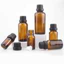 50Pack Set 10ML Amber Glass Bottle with Orifice Reducer and Cap Small Essential Oil Vials (10ML)