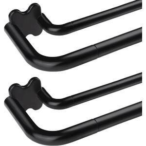 USFOOK 2 Pack Black Wrap Around Double Curtain Rods Set, Blackout Dual Curtain Rods for Windows 32 to 58 Inch, 6/8 Inch Room Darkening Curtain Rod, Decorative Drapery Rods for Home, Metal