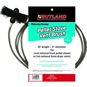 Rutland 4-Inch Pellet Stove/Dryer Vent Brush with 10-Feet Handle