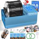 Professional Rock Tumbler Kit  4LB Large Capacity Barrel with Brushless Motor & Heavy Metal Base, Adjustable Speed & 9-Day Timer, Includes All Accessories, Rock Polisher for Adults & Collectors