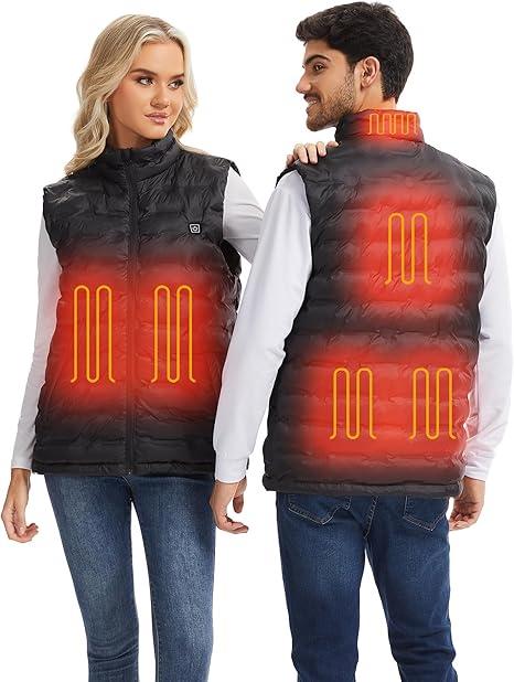 Heated Vest, Electric Smart Warming Heated Jackets Clothing Vest, Unisex Winter Hooded Heated Vests Outerwear, Medium
