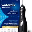 Waterpik Cordless Advanced 2.0 Water Flosser For Teeth, Gums, Braces, Dental Care With Travel Bag and 4 Tips, ADA Accepted, Rechargeable, Portable, and Waterproof, Black WP-582