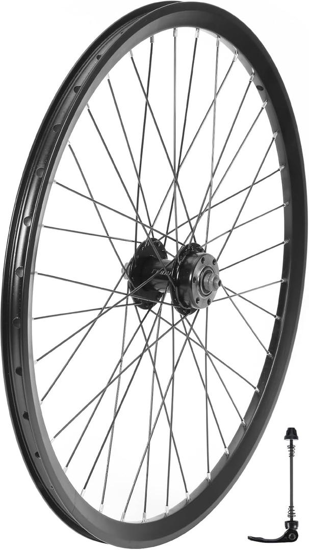 MTB Wheel 24"/26" Bike Wheelset, Bicycle Rim, Front Wheel-Quick Release Disc Brake, Rear Wheel-Bolt-on Axle, 36 Spoke, Compatible 6-8 Speed Cassette, Aluminum Alloy
