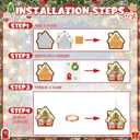 2 x Motipuns 24 Pcs Christmas Crafts Bulk Christmas Gingerbread House Suncatchers DIY Kit Paper Holiday Activities for Xmas Winter Holiday Party Favor Supplies Window Stained Glass Effect Art Ornaments