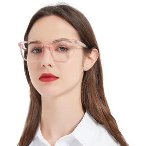 MARE AZZURO Blue Blocking Reading Glasses Women Light Computer Readers (Pink, 4.0x)