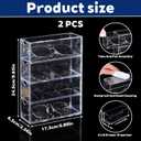 2PCS Sunglass Organizer for Multiple Pairs Clear Acrylic Organizer, 9.65 * 6.89 * 2.56 Inch Plastic Stackable Eyeglass Case Storage Organizers with 4 Drawers for Glasses Jewelry Watch Storage