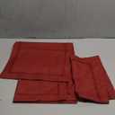 Grelucgo Handmade Hemstitched Polyester Rectangle Table Placemats (12x18 inch Set of 6,Cranberry)