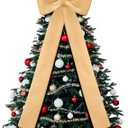 Giegxin 16 x 56 Inch Christmas Extra Large Velvet Bows Christmas Plush Bow Tree Toppers Xmas Tree Decorations for Xmas Holiday Party Car Wreath Wedding Baby Shower Bridal Shower Home Decor (Gold)