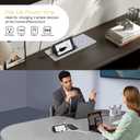 Table Pop Up Outlet Automatic Pop Up Strip Center Countertop Recessed Power Strip with 15W Wireless Charger + USB A + USB C + 2AC 5.9Ft Cord for Conference Desk Office Kitchen (Silver-Wireless)