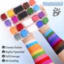 BOBISUKA 18 Color Water-Activated Cream Face Painting Kit, Washable Face & Body Paint Palette with Extra Black & White Pans & Brushes for Halloween, Carnival, Cosplay & Special Effects Costume Makeup