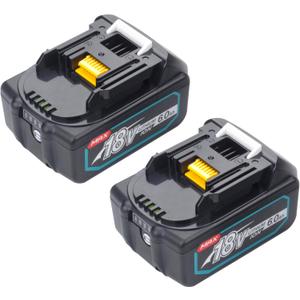 Pack of 2 18V 6.0Ah Replacement Battery Compatible for Makita 18V BL1860 BL1860B BL1890 BL1860B BL1860 BL1850B BL1850 BL1840B BL1840 BL1830B BL1830 BL1820B BL1820 BL1815 Cordless Power Tools battery