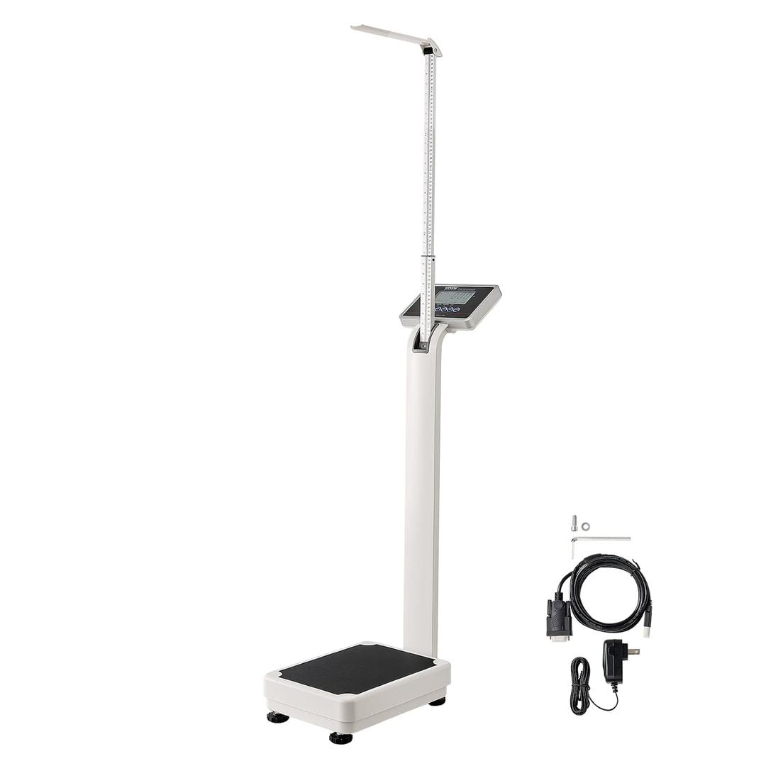 VEVOR Medical Digital Scale, Professional Physician Scale for Weight Height, Multi-Function Medical Physician Scale with Built-in Height Rod, 2 Unit (kg/lb), BMI for Home Hospital Gym, 500LBS Capacity